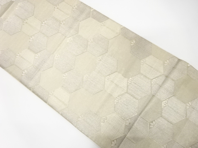 JAPANESE KIMONO / ANTIQUE FUKURO OBI / SILK / WOVEN KIKKO & YOUNG PINE